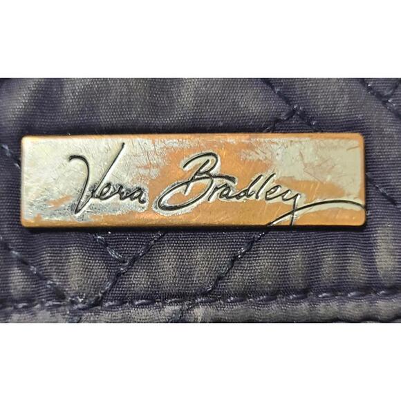 Vera Bradley All-In-One Crossbody Bag  Trifold Wallet Womens Black Quilted  GUC - Picture 7 of 7